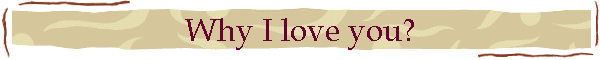 Why I love you?